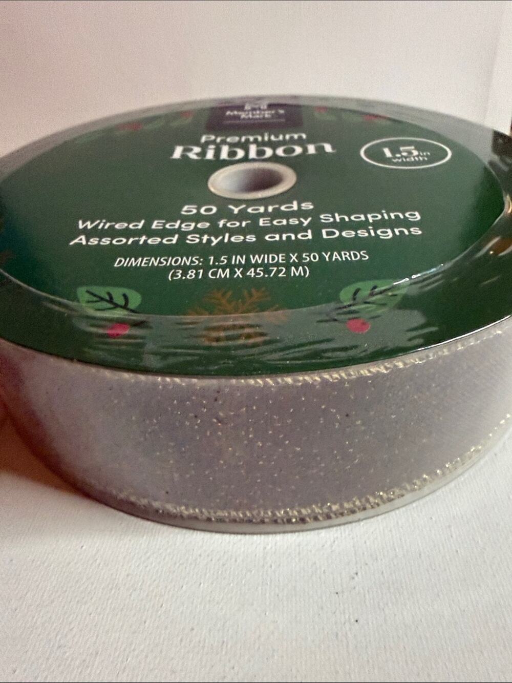 Member's Mark Brown Textured Wired-Gold Edge Gift Ribbon